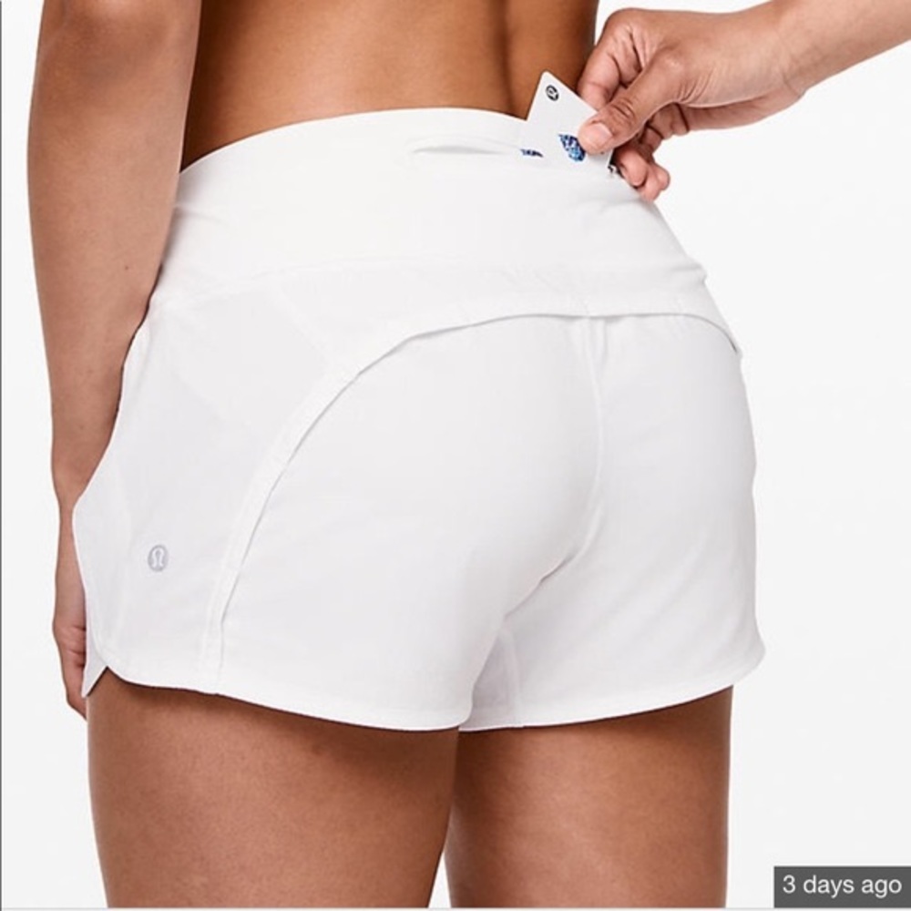 White lululemon shorts 2.5”